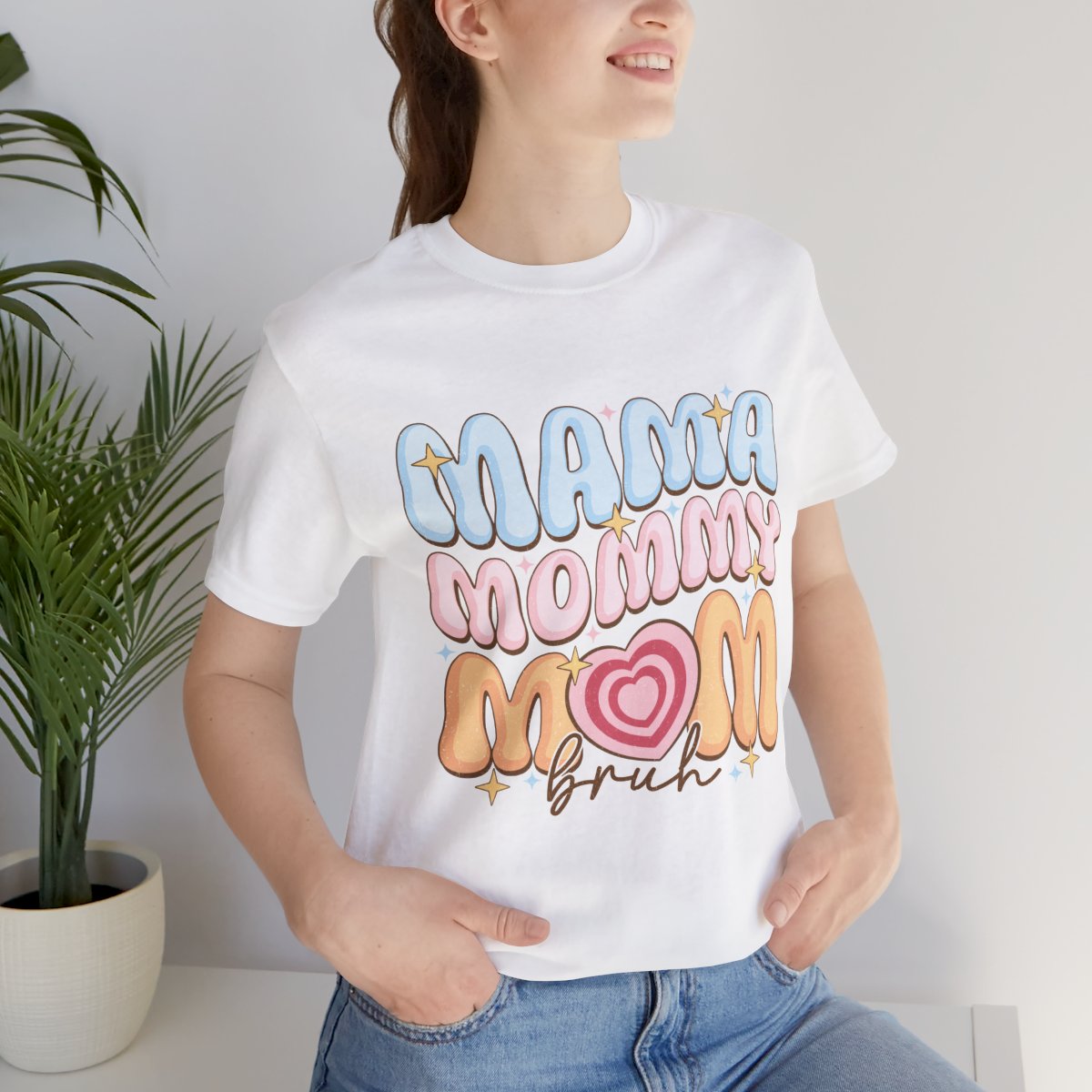 Mama T-Shirt Weiß – Geschenk für Mütter | Weiches Baumwollshirt mit Mama-Print | Muttertag, Geburtstag, Alltag