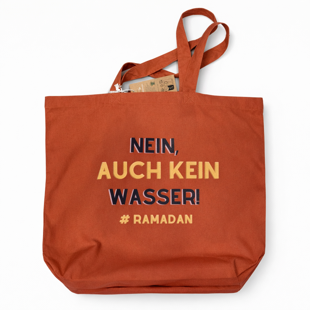 Ramadan Tote Bag „Nein, auch kein Wasser!“ – Lustige Ramadan Einkaufstasche