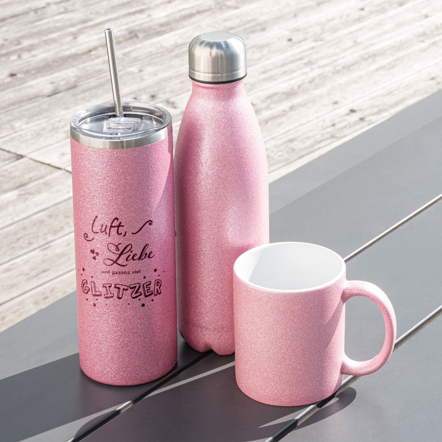 Glitzer-Thermobecher personalisiert – Geschenk für Braut & Trauzeugin | Giftboomer