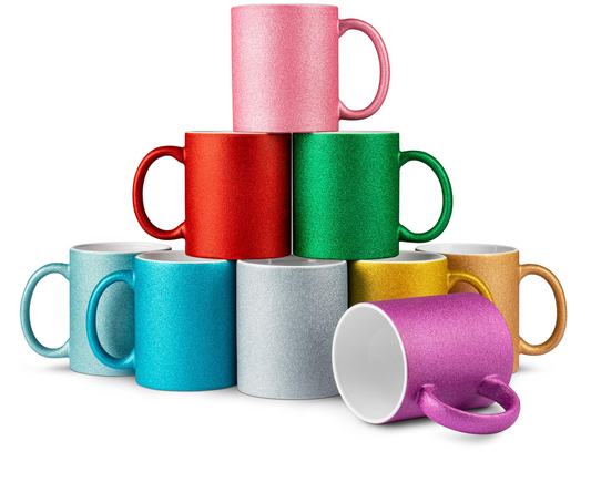 Glitzertasse mit Glitzerpartikeln Tasse mit Name und Spruch