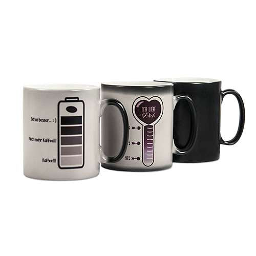 Farbwechseltasse mit Thermoeffekt – personalisierbar mit Foto & Text – Magische Zaubertasse WOW
