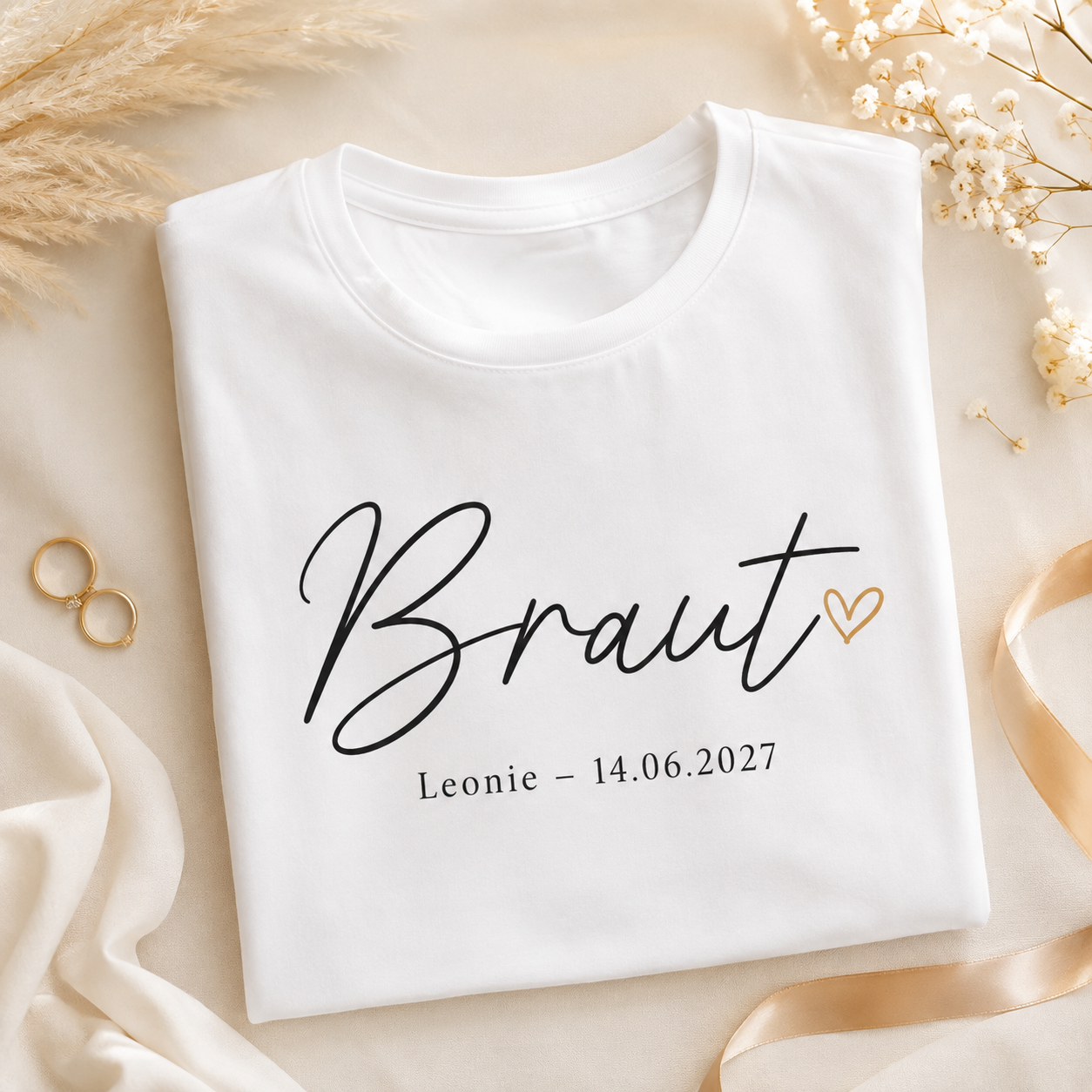 Personalisiertes T-Shirt mit Wunschtext – Hochzeit & JGA