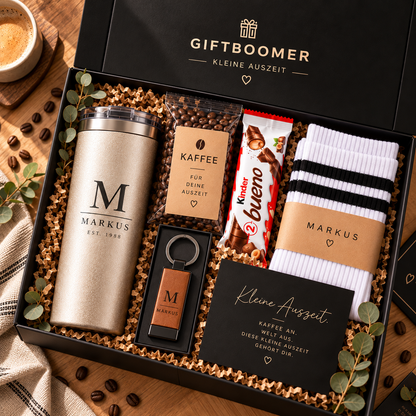 Personalisierte Geschenkbox für Männer – Kleine Auszeit