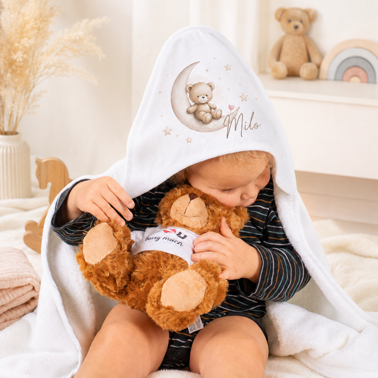 Personalisiertes Kapuzenhandtuch mit Name – Geschenk für Babys