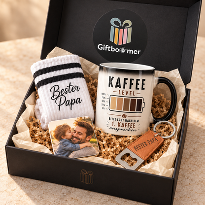 Bester-Papa-Geschenkbox – persönliche Geschenkbox mit 4 besonderen Geschenken