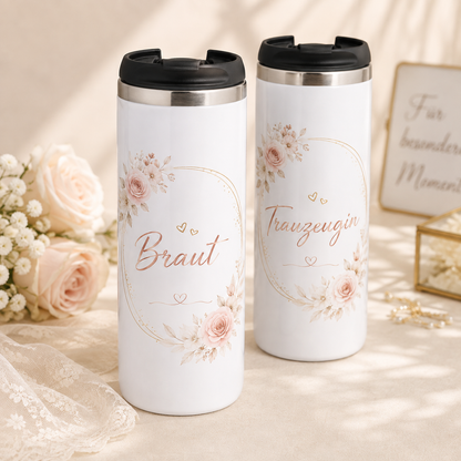 Thermobecher personalisiert – Geschenk für Hochzeit & Trauzeugen