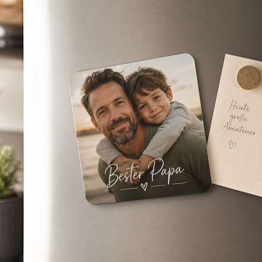 Personalisierter Fotomagnet – Kleine Geschenkidee für Papa & Männer