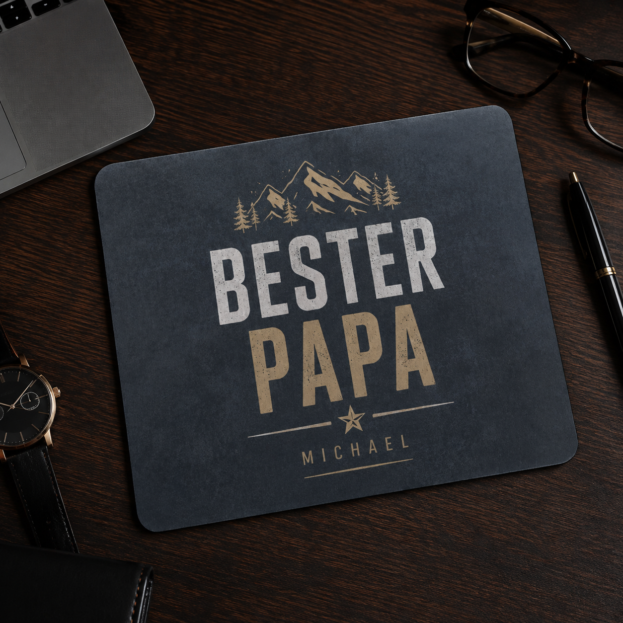 Mousepad "Bester Papa" – Geschenk für Männer/Papa