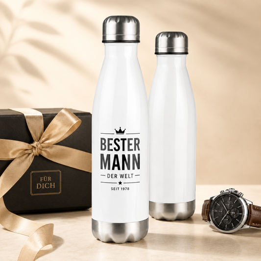 Personalisierte Edelstahl-Thermoflasche 750 ml – Männergeschenk