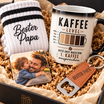 Bester-Papa-Geschenkbox – persönliche Geschenkbox mit 4 besonderen Geschenken