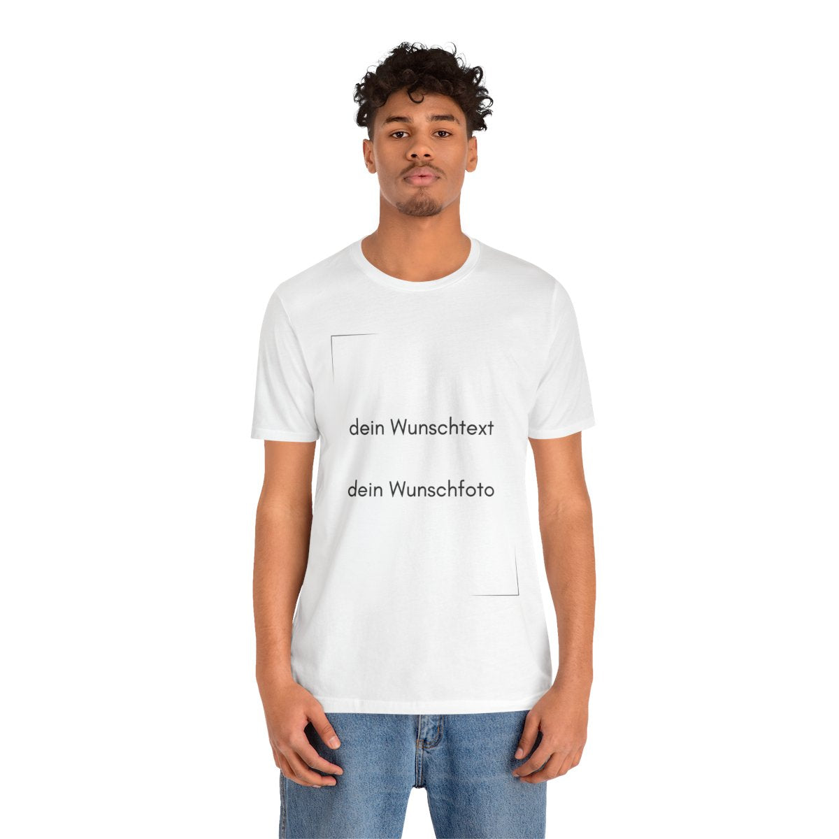 Personalisiertes T-Shirt mit Wunschtext & Wunschfoto – Individuelles Geschenk – Weißes Unisex Shirt aus Baumwolle