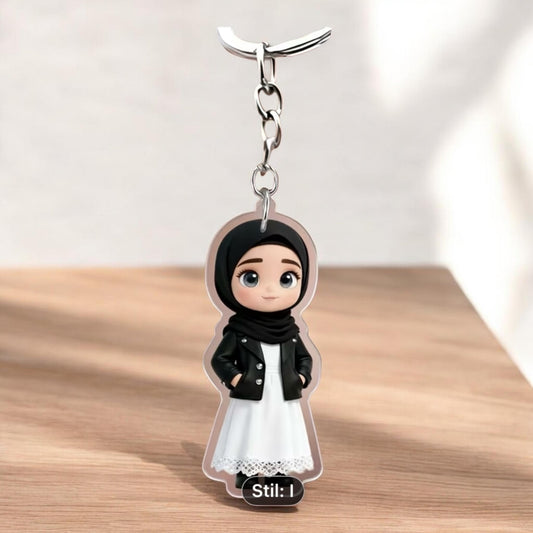Schlüsselanhänger „Hijabi Girl – Black Style“