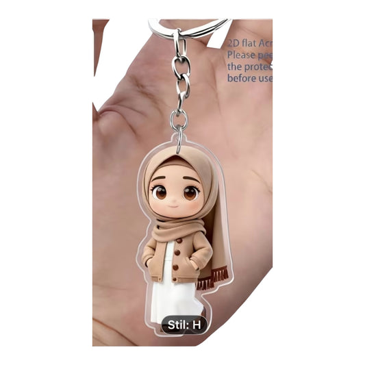 Schlüsselanhänger „Hijabi Girl – Beige Style“