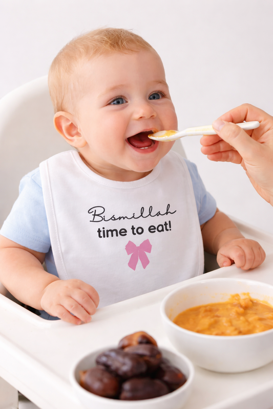 Islamisches Baby Lätzchen „Bismillah Time to Eat“ – Muslim Baby Geschenk