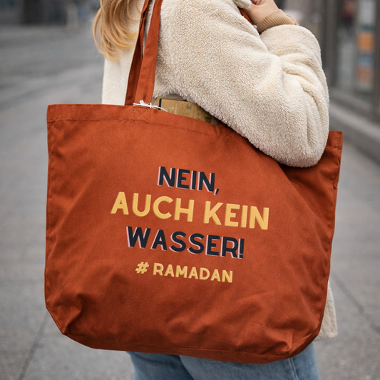 Ramadan Tote Bag „Nein, auch kein Wasser!“ – Lustige Ramadan Einkaufstasche