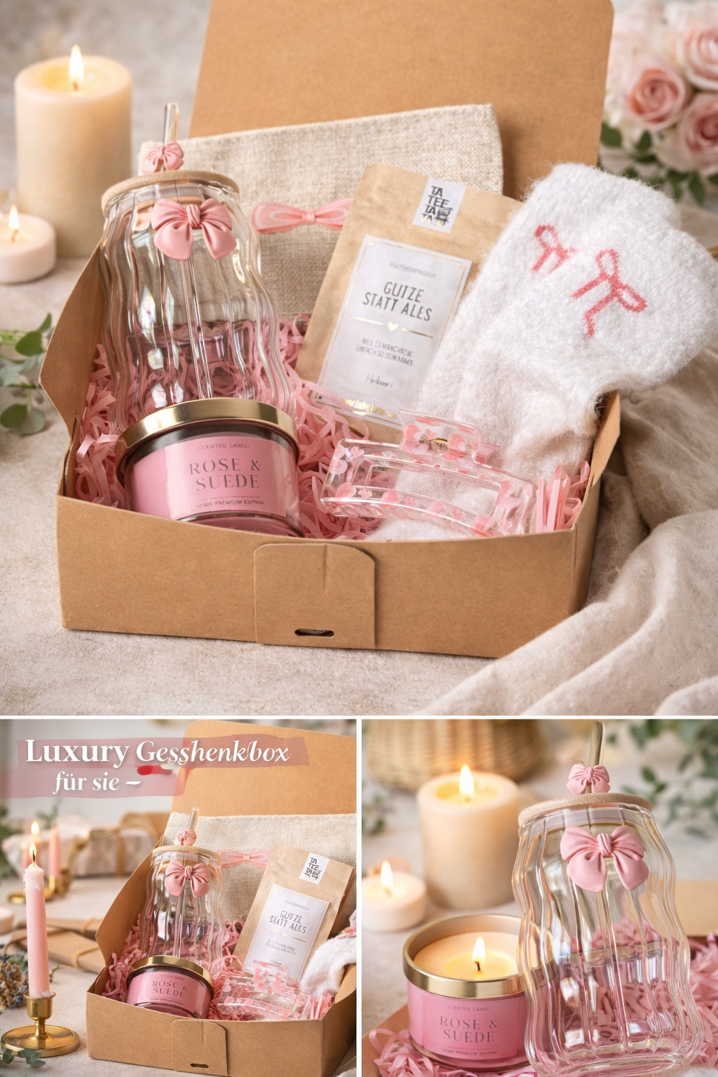 Geschenkbox für Frauen mit Schleife – Geschenk für Freundin, Mama oder Schwester