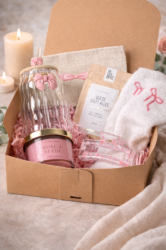 Geschenkbox für Frauen mit Schleife – Geschenk für Freundin, Mama oder Schwester