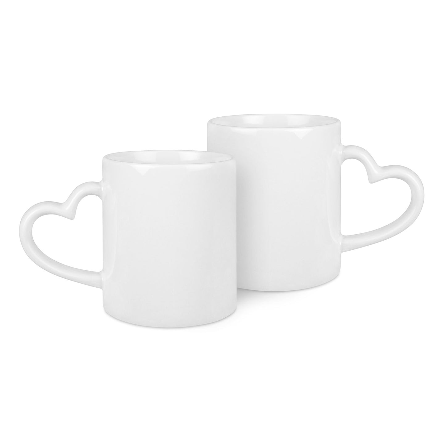 Pärchen-Tasse mit Herzhenkel – personalisiert mit Foto & Namen