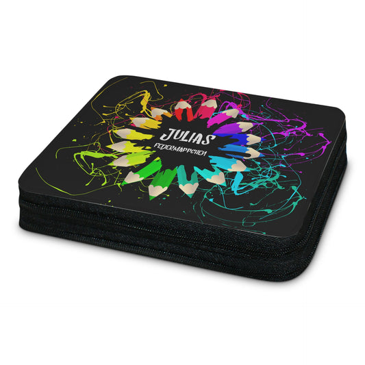 Personalisiertes Federmäppchen mit Foto & Name – Voll ausgestattet – 3-Fach-Etui