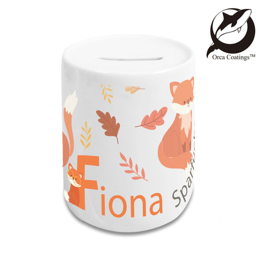 Personalisierbare Keramik-Spardose mit Namen und Wunschmotiv