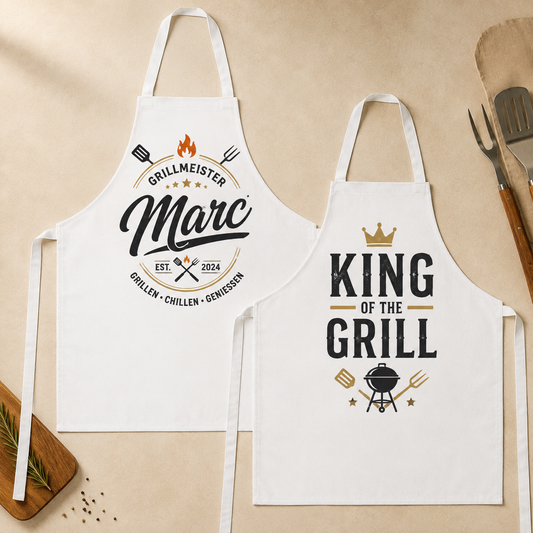 Personalisierte Schürze für Männer – Wunschmotiv für Grill & Küche