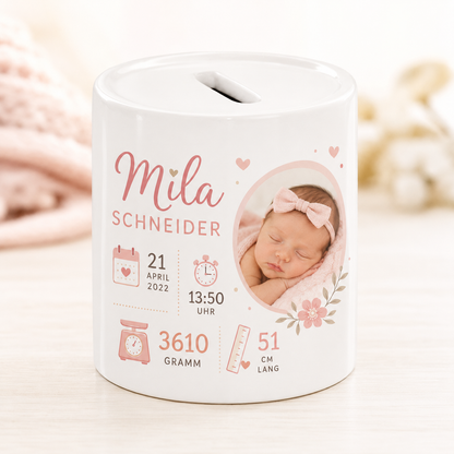 spardose mit geburtsdaten und foto 