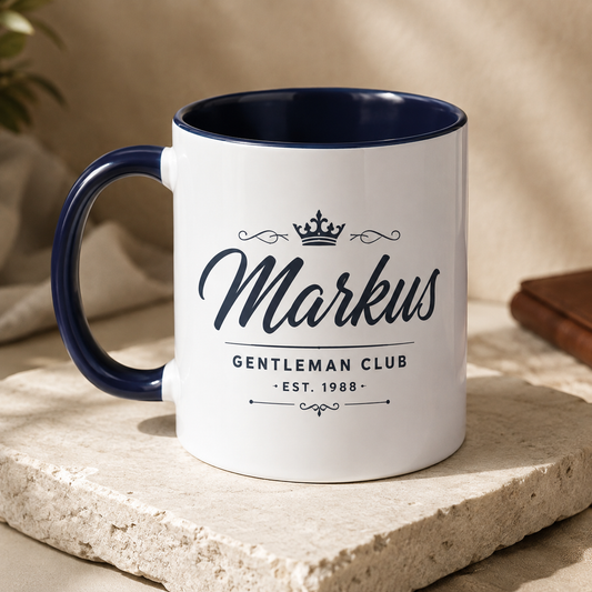 Tasse mit Farbrand personalisiert – Geschenk für Papa & Männer